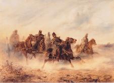 奥古斯特·冯·佩腾科芬  匈牙利战役中的骑手场景