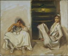 萨金特油画作品: 两个阿拉伯妇女油画 two arab women(alternative titles two moorish figures two arab figures)