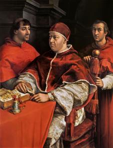 拉斐尔作品: 教皇利奥十世与两位红衣主教