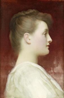莱顿油画:侧脸女人肖像油画