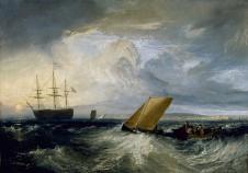透纳作品: 从诺尔看希尔內斯 海浪中的帆船油画欣赏