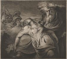 詹姆斯·巴瑞  King Lear and Cordelia, etching and engraving