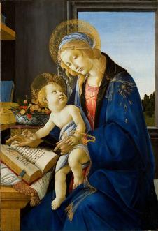 波提切利作品: 圣母与圣婴（读书的圣母） - madonna with 