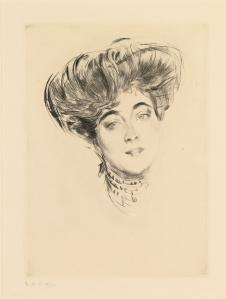 乔瓦尼·波尔蒂尼素描作品: 贵妇肖像