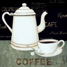 欧式四联咖啡茶馆高清装饰画素材 C
