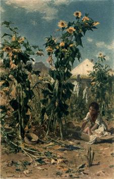 奥古斯特·冯·佩腾科芬  两个匈牙利农民带着向日葵
