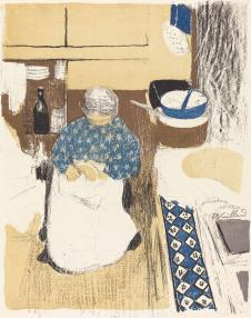维亚尔作品: 厨房里的老太太油画欣赏