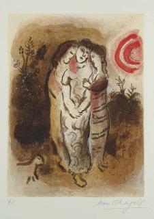 马克·夏加尔marc chagall作品: 三个交谈的女人