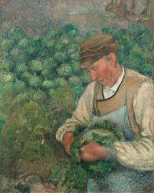 毕沙罗作品: 园丁 The Gardener - Old Peasant with C