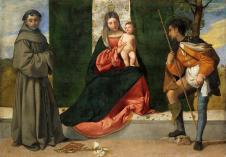 提香作品:圣母子与圣安东尼和圣罗克 The Virgin and Child between Saint Anthony of Padua and Saint Roque
