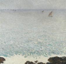 亨利马丁油画: 海面上的帆船