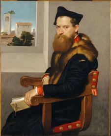 乔瓦尼·巴蒂斯塔·莫罗尼作品:卡农·巴托洛梅奥·绑吉的画像(钦贝尔美术馆) - Portrait of Canon Bartolomeo Bonghi, Kimbel Art Museum