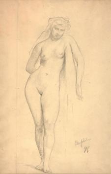 杰罗姆素描作品高清大图欣赏: 女人裸体素描