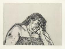 画家弗洛伊德作品   睡着的福利官 高清素描稿