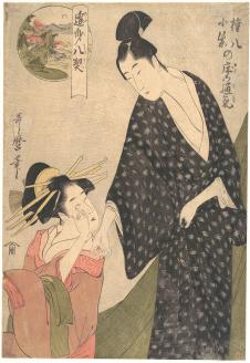 喜多川歌磨的美人心境图: 日本浮世绘高清图片素材