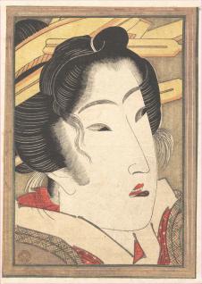 喜多川歌磨作品: 浮世绘美人图 美人头像