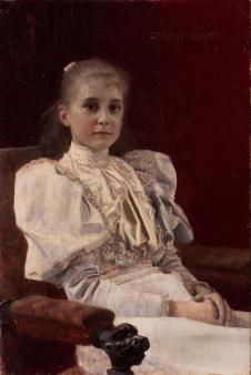 克里姆特作品: 坐着的年轻女孩 Seated Young Girl