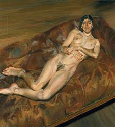弗洛伊德油画作品: 《红沙发上的裸体画像》 高清图片