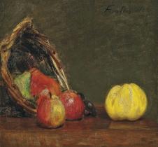 方丹·拉图尔作品: 水果和篮子