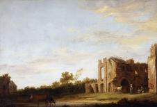 阿尔伯特·库普作品:破旧的大修道院油画下载