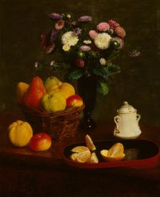 拉图尔作品: 鲜花和水果 Flowers and fruit