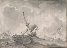 Ludolf Bakhuizen作品: 帆船素描 航海中的帆船 2