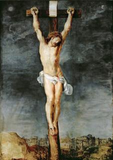 鲁本斯油画作品: 耶稣被钉十字架上油画欣赏