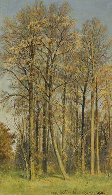 希施金高清风景油画作品 秋天的树林  大图下载