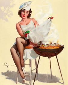 美国美人:在烧烤的美女