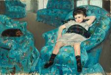 卡萨特作品 : 蓝色扶手椅 Little Girl in a Blue Armc