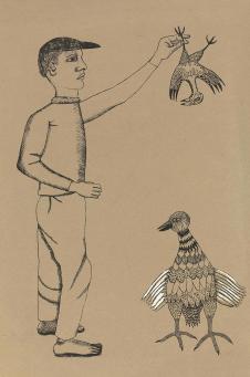 英国画家卢西安弗洛伊德作品: 男人和鸟