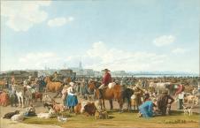 Wilhelm von Kobell :Cattle Market before a Large City.