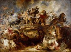鲁本斯油画作品: 阿玛戎之战 战争油画赏析
