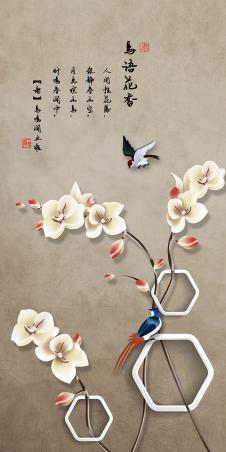 现代新中式花鸟画素材高清大图下载 E