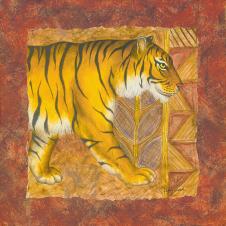 四联动物装饰画素材下载: 老虎