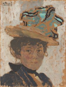 维亚尔作品: 戴帽子的女人肖像油画