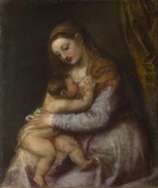 提香作品: 圣母哺育幼年基督 - The Virgin suckling the Infant Christ