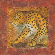 四联动物装饰画素材下载: 豹子
