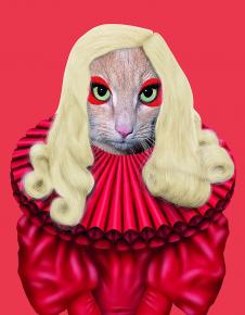 宠物明星脸高清素材下载: Ladygaga猫装饰画