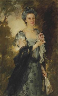 萨金特油画作品: 拿花的妇女油画欣赏