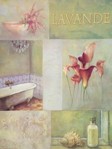 欧式浴室装饰画: 香水 马蹄莲和薰衣草 A