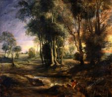 鲁本斯油画作品: 黄昏下的马车油画欣赏