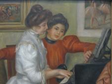 雷诺阿高清油画: 钢琴边的伊沃娜和克里斯蒂娜