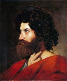 安格尔作品: 卷发男人肖像油画