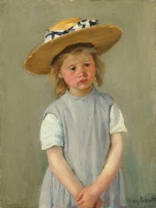 卡萨特作品:戴草帽的孩子 Child in a Straw Hat