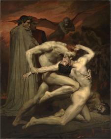 布格罗油画:  在地狱的但丁和维吉尔