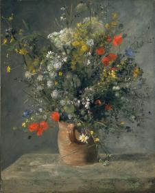 雷诺阿作品: 花瓶的花 Flowers in a Vase