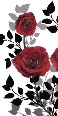 现代简约装饰画高清素材: 黑白玫瑰花  B