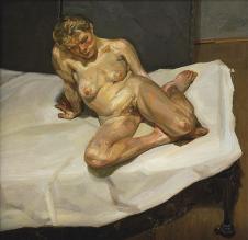 英国画家弗洛伊德作品 半躺着的裸女