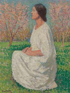 亨利马丁油画:蹲着的女人油画欣赏